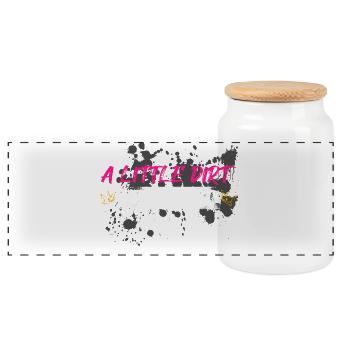 A little dirt never hurt Schlammlauf Mud Run Muddy - Panoramic Cookie Jar with Wooden Lid - white - Front