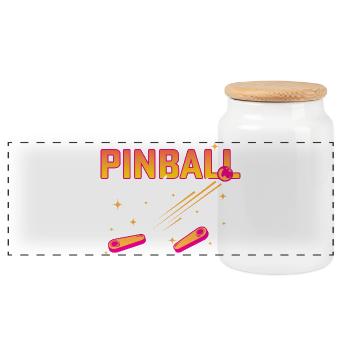 Pinball - Flippin' Awesome - Panoramic Cookie Jar with Wooden Lid - white - Front