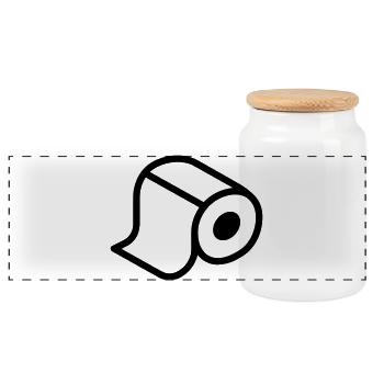 Toilettenpapierrolle - Panorama Keksdose mit Holzdeckel - Weiß - Vorne