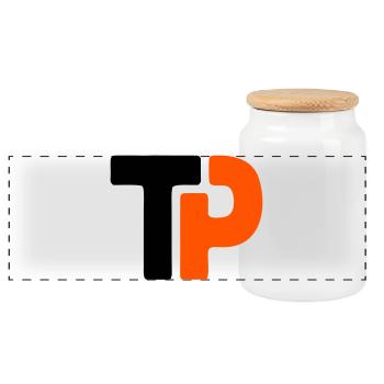 Équipe de ping-pong TP avec logo de tennis de table - Boîte à biscuits avec couvercle en bois - blanc - Devant