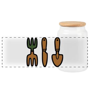 Outils de jardinage Jardinier Jardinier - Boîte à biscuits avec couvercle en bois - blanc - Devant