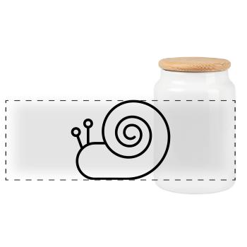 Petit Escargot - Symbole - Boîte à biscuits avec couvercle en bois - blanc - Devant