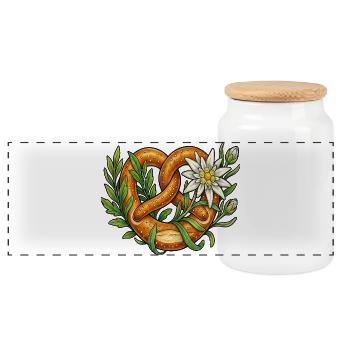 Remplacement des costumes traditionnels du Pretzel Edelweiss Festival Folklorique - Boîte à biscuits avec couvercle en bois - blanc - Devant