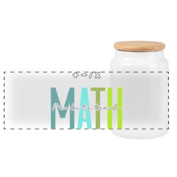 Les mathématiques conçues pour enseigner le design des enseignants de mathématiques - Boîte à biscuits avec couvercle en bois - blanc - Devant