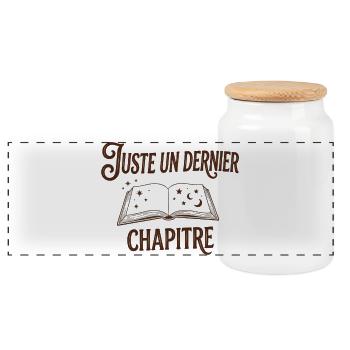 Juste un dernier chapitre - Citation Livre & PAL - Boîte à biscuits avec couvercle en bois - blanc - Devant