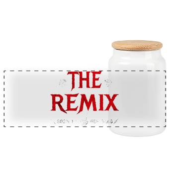 Père et fils métalleux – The Remix - Boîte à biscuits avec couvercle en bois - blanc - Devant