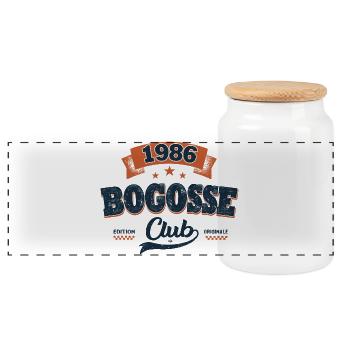 40 Years Men's Gift 1986 – Bogosse Club - Panoramic Cookie Jar with Wooden Lid - white - Front