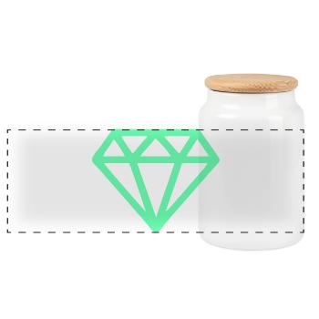 Neon-Diamant Geometrie - Panorama Keksdose mit Holzdeckel - Weiß - Vorne