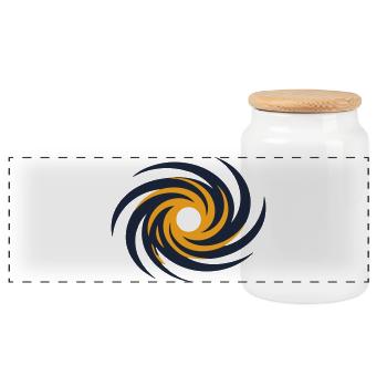 Galaxie Schwarzes Loch Logo - Panorama Keksdose mit Holzdeckel - Weiß - Vorne