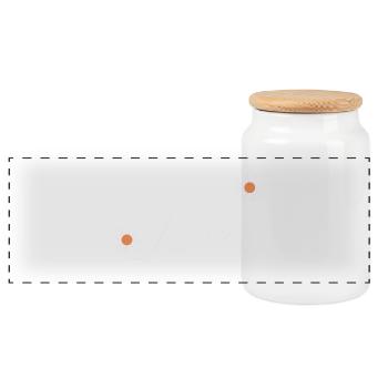 Conception de script d’amour floral - Boîte à biscuits avec couvercle en bois - blanc - Devant