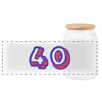 40. 40 YEARS. 40th ANNIVERSARY. 40TH ANNIVERSARY. - Panoramic Cookie Jar with Wooden Lid - white - Front