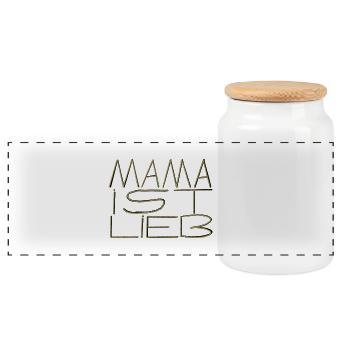 Mom is my favorite person - Panoramic Cookie Jar with Wooden Lid - white - Front