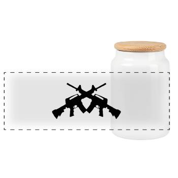 m16_mal2 - Panoramic Cookie Jar with Wooden Lid - white - Front