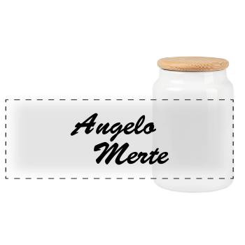 Original Angelo Merte - Panorama Keksdose mit Holzdeckel - Weiß - Vorne