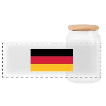 Deutschlandflagge - Panorama Keksdose mit Holzdeckel - Weiß - Vorne