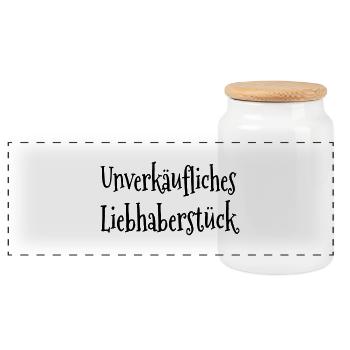 Unverkäufliches Liebhaberstück - Panorama Keksdose mit Holzdeckel - Weiß - Vorne