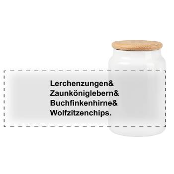 Lerchenzungen - Panorama Keksdose mit Holzdeckel - Weiß - Vorne