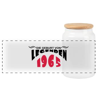 1965 legenden - Panorama Keksdose mit Holzdeckel - Weiß - Vorne