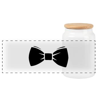 noeud classe - Boîte à biscuits avec couvercle en bois - blanc - Devant