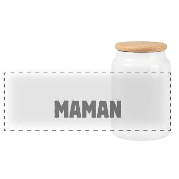 Je suis maman - Boîte à biscuits avec couvercle en bois - blanc - Devant