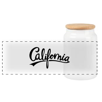 california t-shirt 1c - Panorama Keksdose mit Holzdeckel - Weiß - Vorne