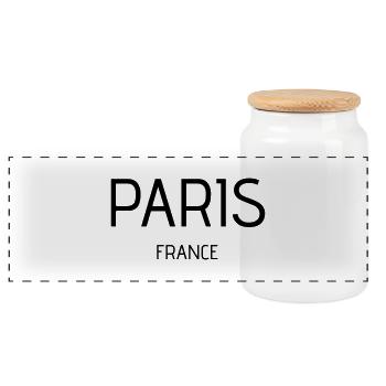 Paris - Boîte à biscuits avec couvercle en bois - blanc - Devant