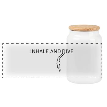 Inhale and Dive - Panorama Keksdose mit Holzdeckel - Weiß - Vorne