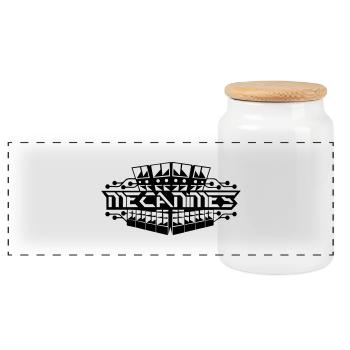 MECHANISMS - Panoramic Cookie Jar with Wooden Lid - white - Front
