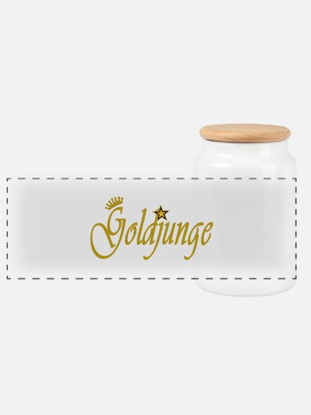 goldjunge - Panorama Keksdose mit Holzdeckel - Weiß