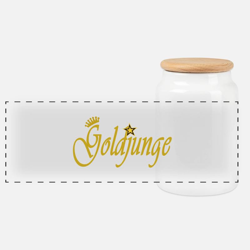 goldjunge - Panorama Keksdose mit Holzdeckel - Weiß
