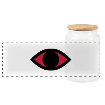 Oeil (V) - Boîte à biscuits avec couvercle en bois - blanc - Devant