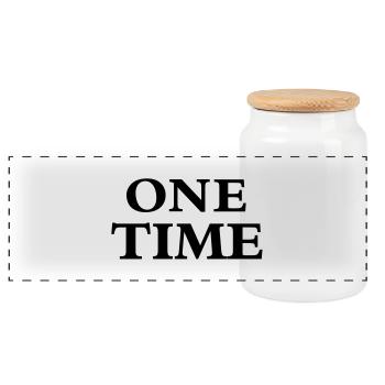 One Time - Panoramic Cookie Jar with Wooden Lid - white - Front