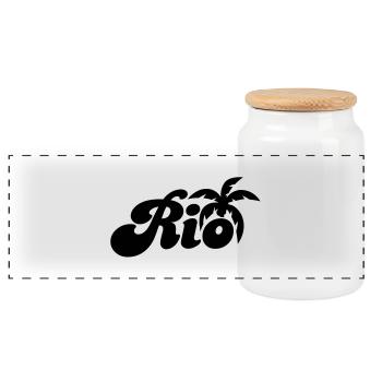 Rio - Boîte à biscuits avec couvercle en bois - blanc - Devant