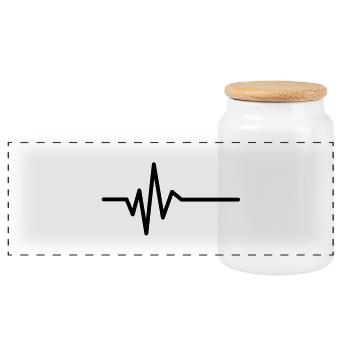 frequenz_puls_beat__f1 - Boîte à biscuits avec couvercle en bois - blanc - Devant