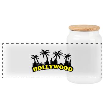 hollywood - Panorama Keksdose mit Holzdeckel - Weiß - Vorne