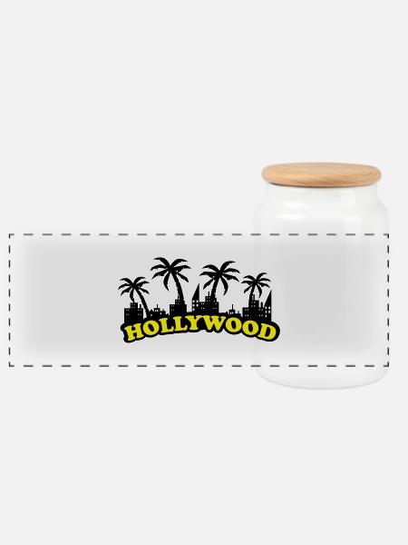 hollywood - Panorama Keksdose mit Holzdeckel - Weiß