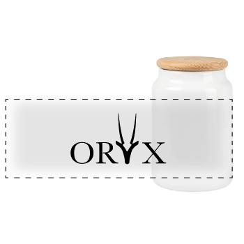 Oryx - Panorama Keksdose mit Holzdeckel - Weiß - Vorne