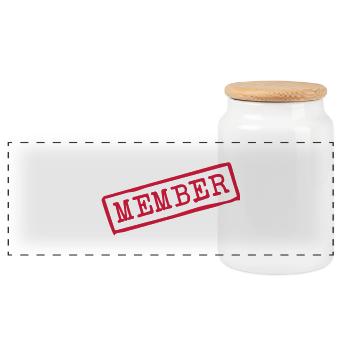 member__f1 - Boîte à biscuits avec couvercle en bois - blanc - Devant