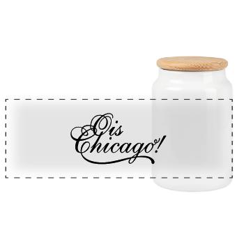 Ois Chicago! - Panorama Keksdose mit Holzdeckel - Weiß - Vorne