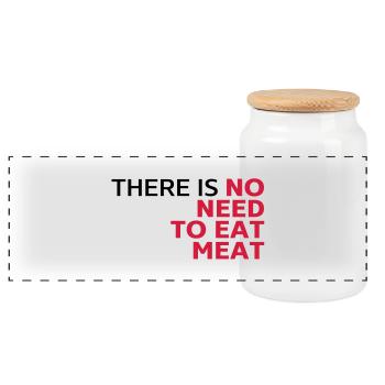 There is no need to eat meat, vegetarisches Shirt - Panorama Keksdose mit Holzdeckel - Weiß - Vorne