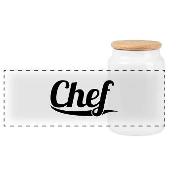 Chef - Panorama Keksdose mit Holzdeckel - Weiß - Vorne