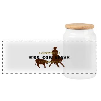 mrs_cowsense_neu - Panorama Keksdose mit Holzdeckel - Weiß - Vorne