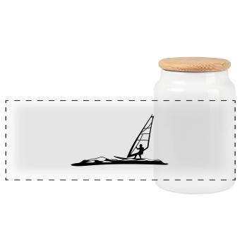 Surfer - Panorama Keksdose mit Holzdeckel - Weiß - Vorne