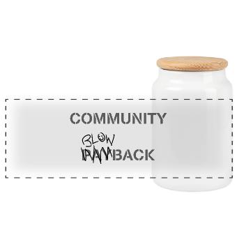 Community Blowback - Panoramic Cookie Jar with Wooden Lid - white - Front