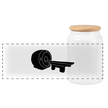 résonance magnétique_m1 - Boîte à biscuits avec couvercle en bois - blanc - Devant