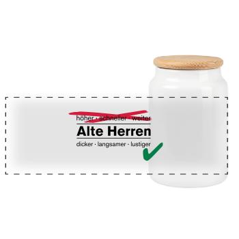 Alte Herren / AH - Panorama Keksdose mit Holzdeckel - Weiß - Vorne
