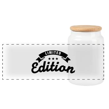 limited_edition_f1 - Panoramic Cookie Jar with Wooden Lid - white - Front