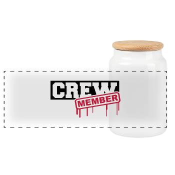 Crew Member - Panoramic Cookie Jar with Wooden Lid - white - Front