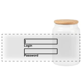 login - Panorama Keksdose mit Holzdeckel - Weiß - Vorne