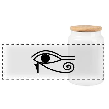 Œil Oudjat horus retro symbole vintage - Boîte à biscuits avec couvercle en bois - blanc - Devant